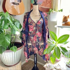 🫐 Vintage victoria’s secret gold label blooming roses teddy and robe set 🫐